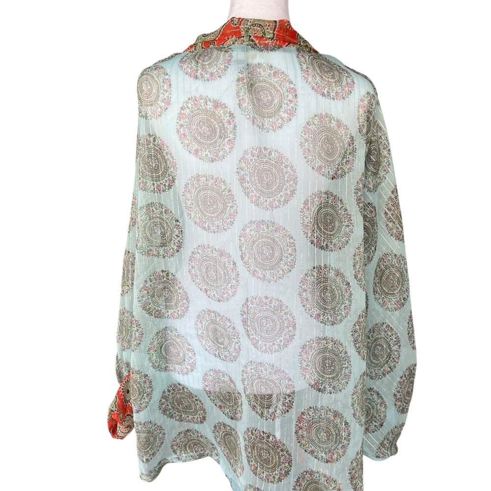 NWOT Free People Kantha Shimmer Tie Front Kimono - Picture 6 of 8